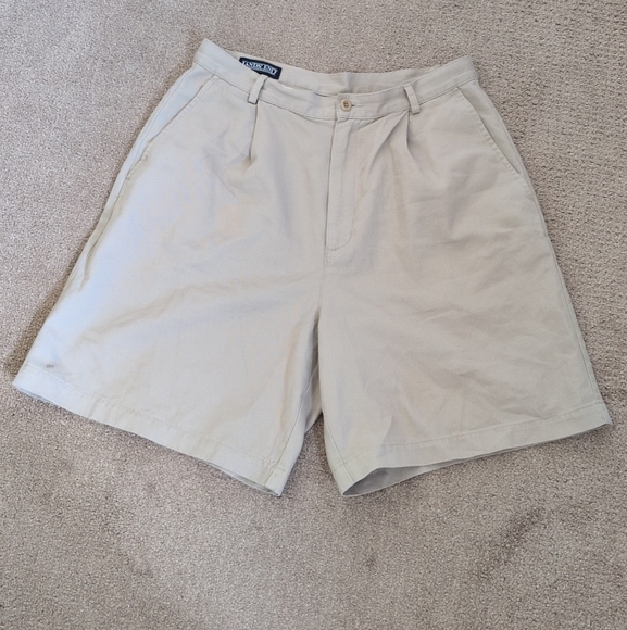 Lands End 100% Cotton High Rise Khaki Shorts - Picture 1 of 9